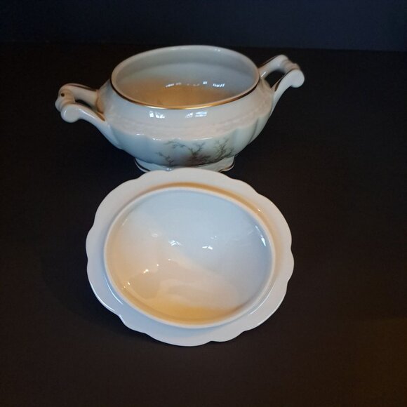 Arcadian Porcelain Fine China Old Rose Sugar Bowl Lidded Floral - Picture 10 of 15